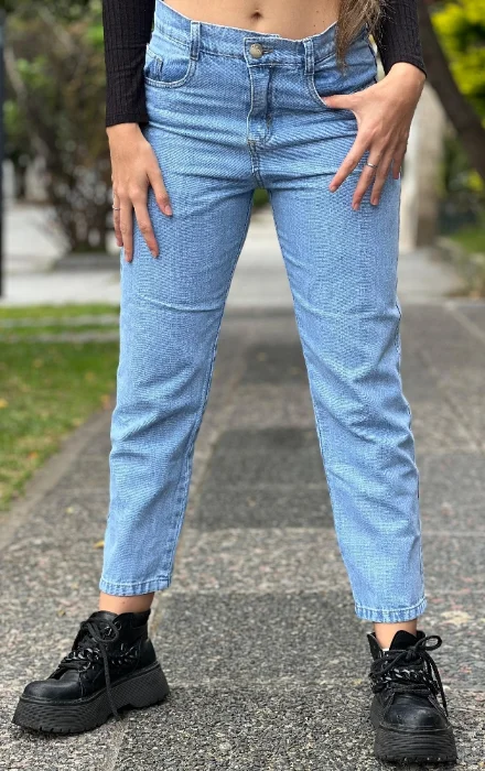 Pantalon Mom Nevado Celeste