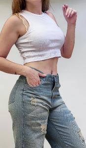 Jeans Wide Leg  (rígido) - Miniatura 4