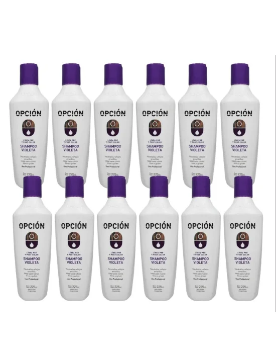 -solo Efectivo - Caja de 12 Shampoo Matizador Opción X  225ml C/u Promo Mayorista