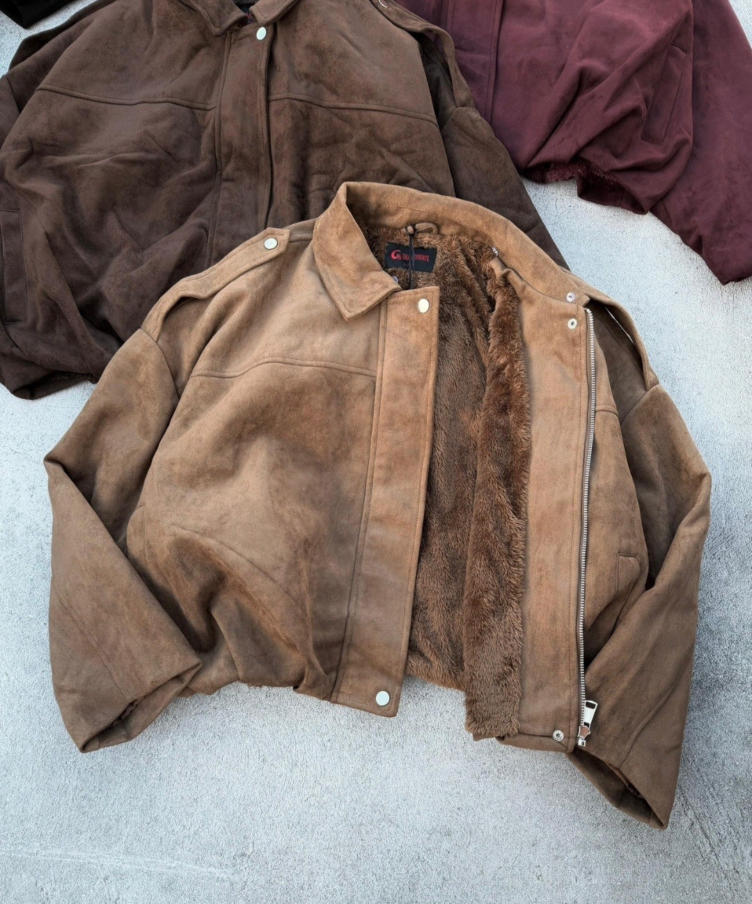 Campera Gamuzada con Piel - Imagen 2
