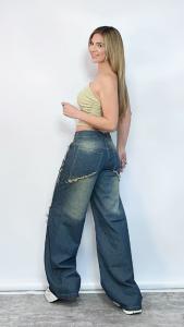 Jeans Wide Leg Desflecado - Miniatura 2