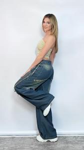 Jeans Wide Leg Desflecado - Miniatura 3