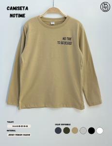 Remera Manga Larga de Algodon con Estampa