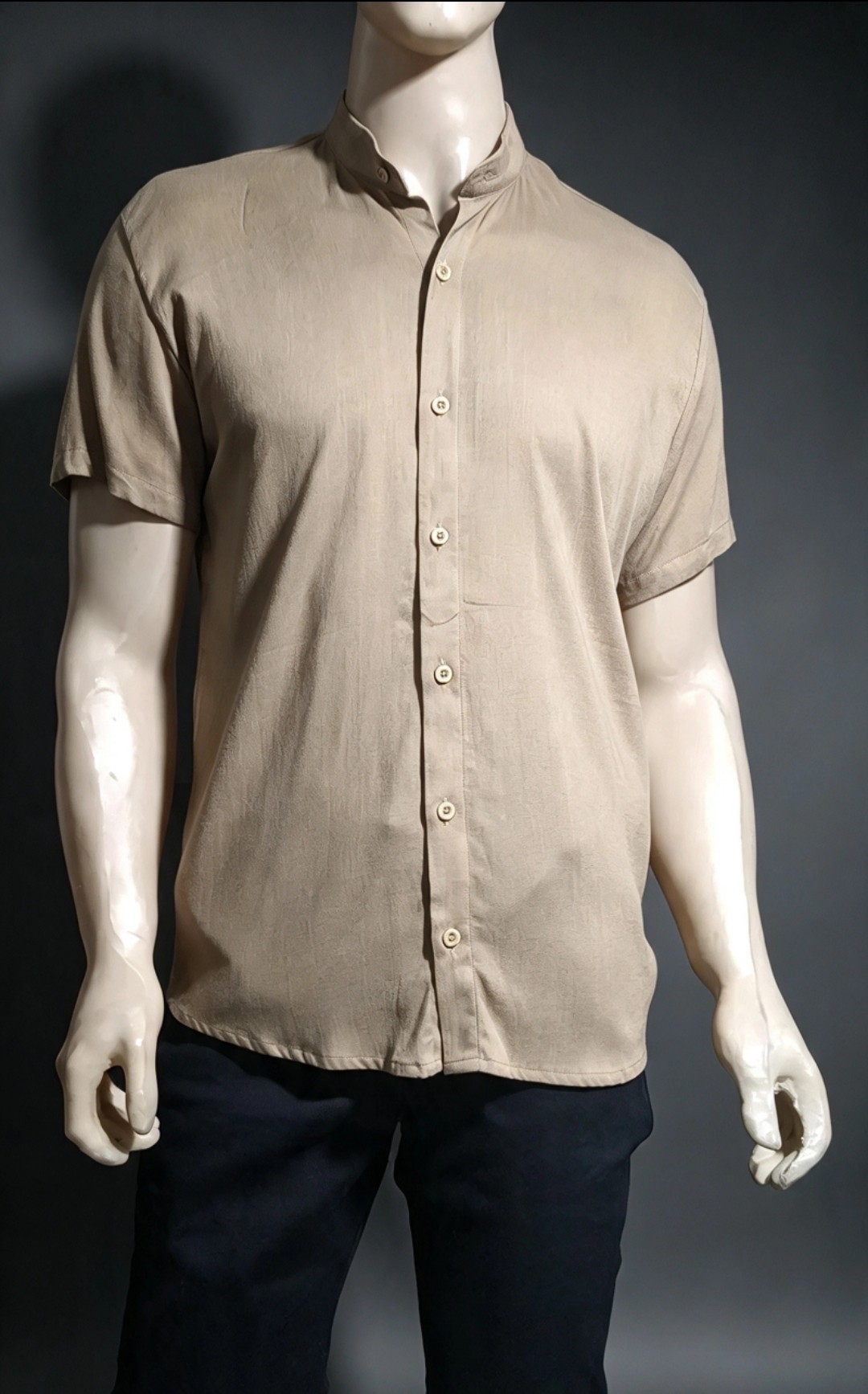 Camisa de Lino Cuello Mao Adulto. Talles Reales - Imagen 2