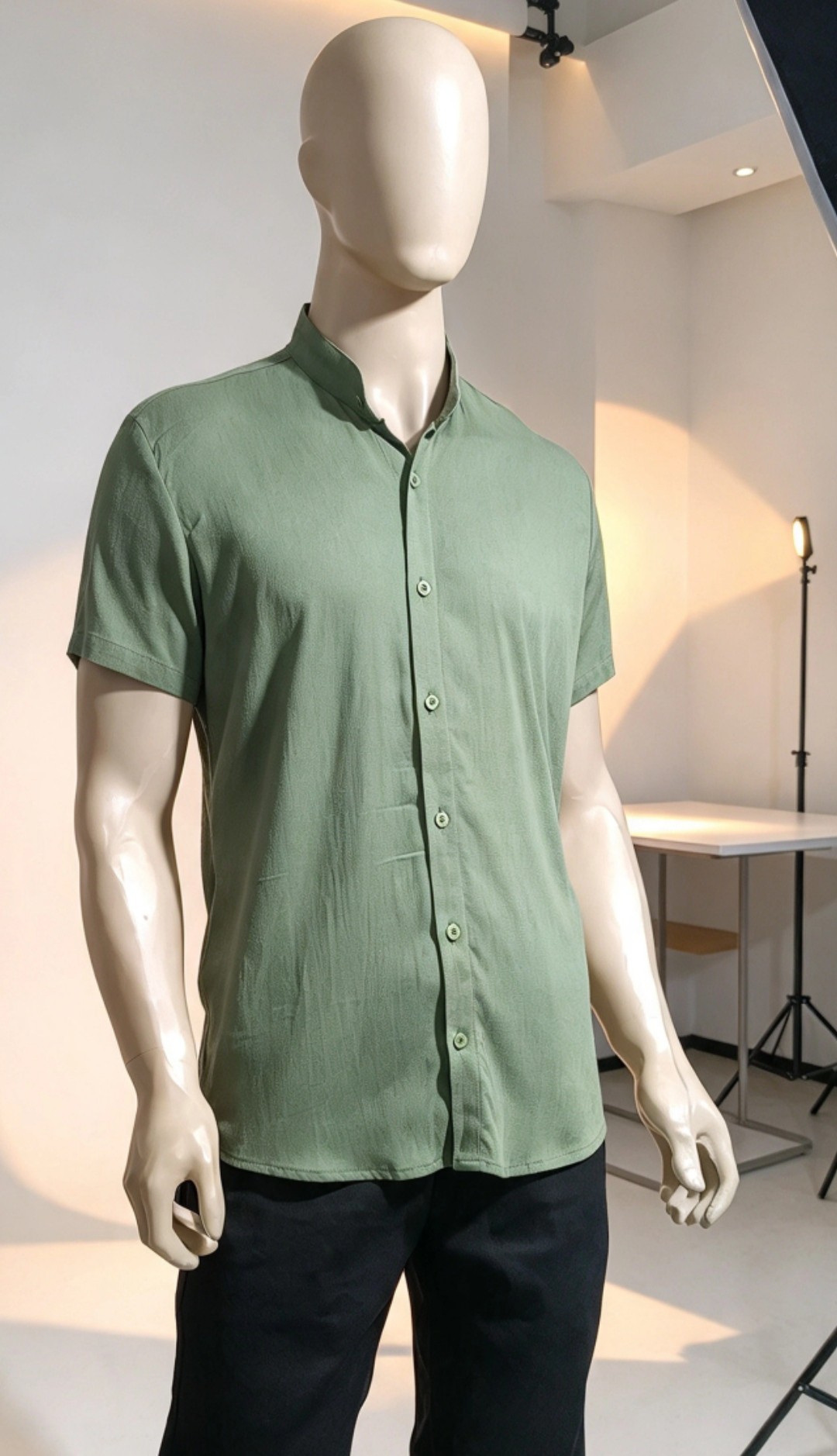 Camisa de Lino Cuello Mao Adulto. Talles Reales - Imagen 3