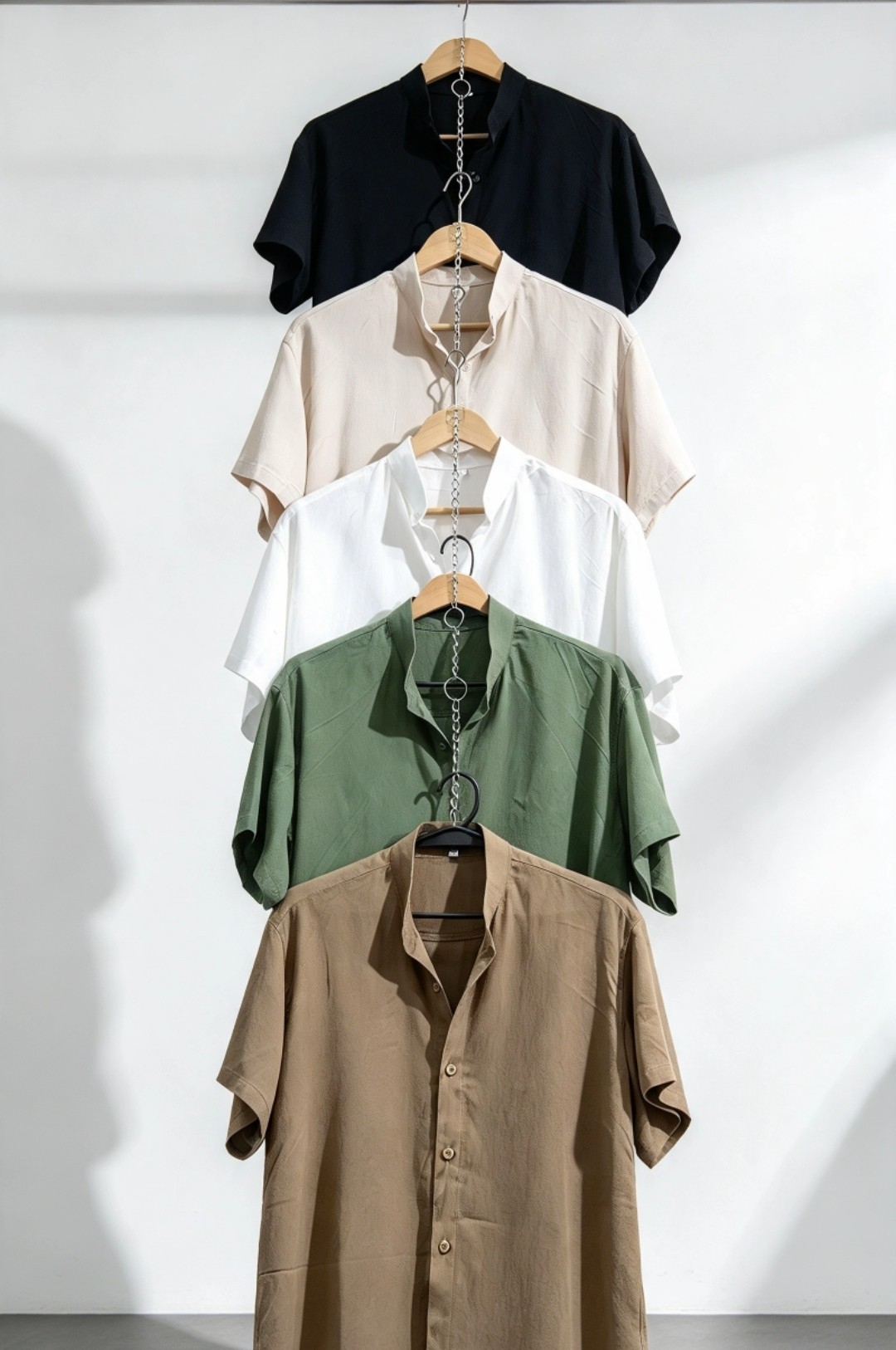 Camisa de Lino Cuello Mao Adulto. Talles Reales - Imagen 3
