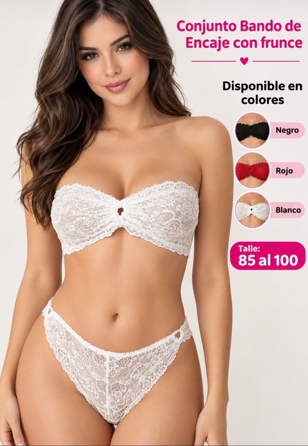 Conjunto Bando con Frunce Puntilla - Imagen 4