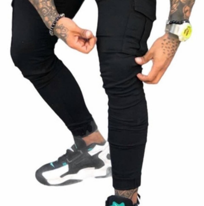 Jean Jogger Cargo Negro Hombre - Imagen 3