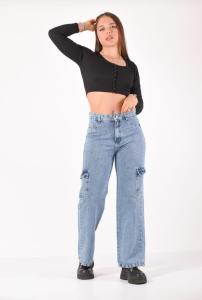Jeans Wide " Cargo " Dama Nevado