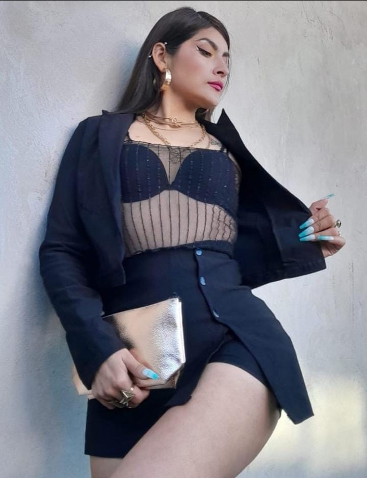 Conjunto Bengalina Short/pollera Blazer Dama - Imagen 7