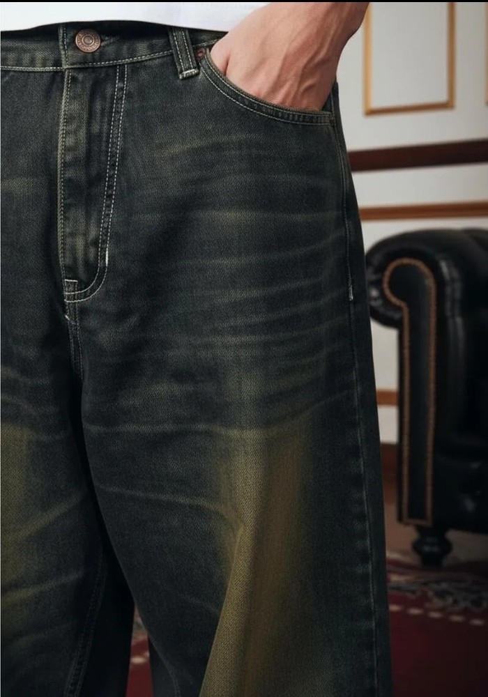 Jean Baggy Óxido Verde Hombre Rígido - Imagen 4