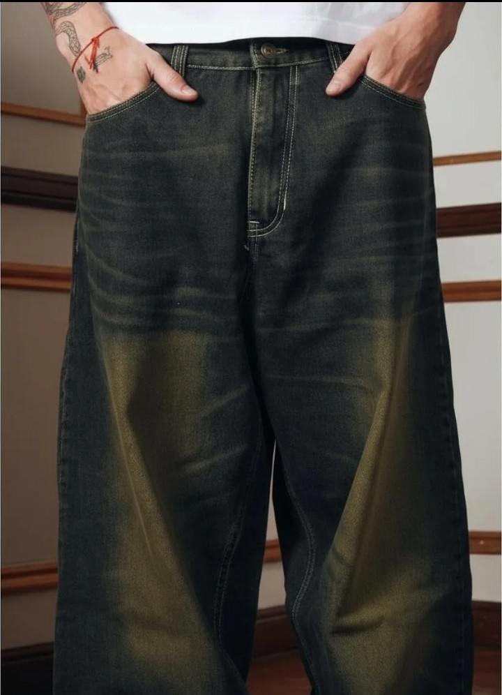 Jean Baggy Óxido Verde Hombre Rígido - Imagen 5