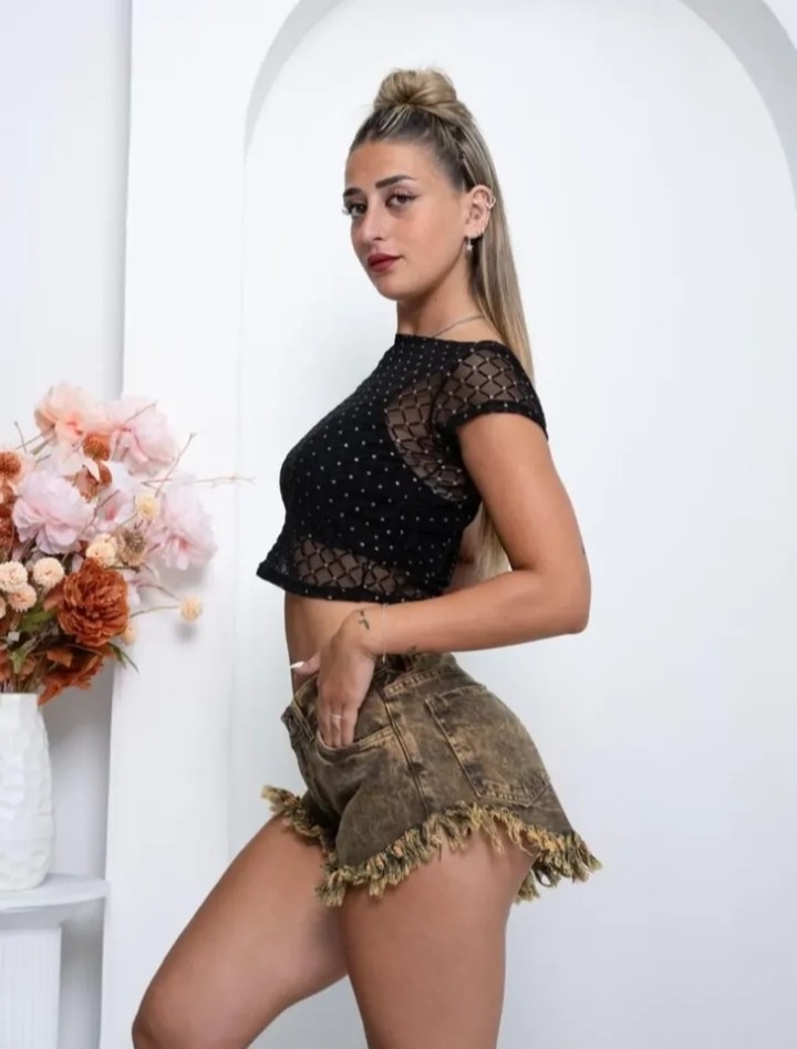Short Jean Playero Stras Brillo Baby Girl - Imagen 2