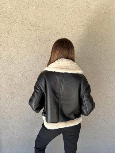 Campera Gamulan Negro Dama - Miniatura 4