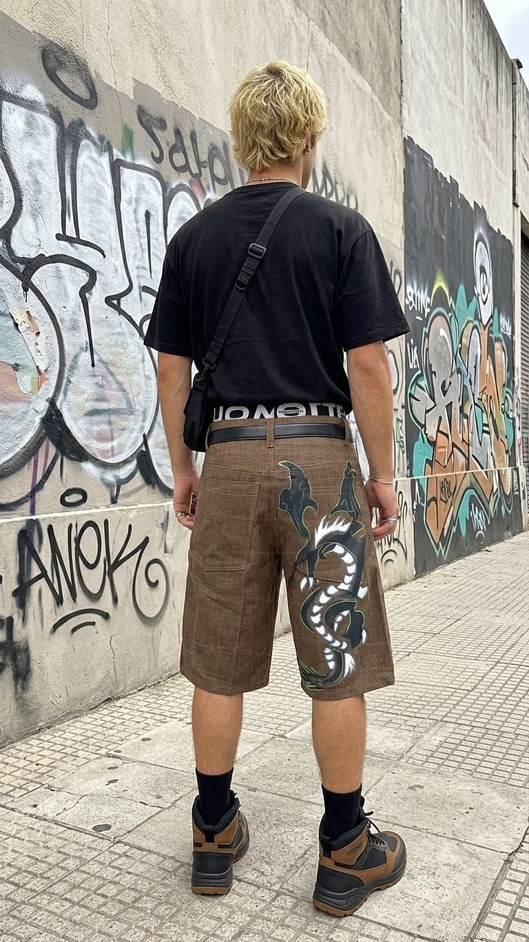 Bermuda Cuadrille Hombre Diseño Grafiti Tribal - Imagen 2