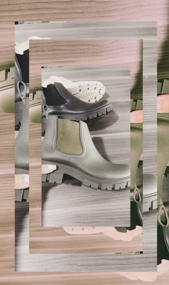 Botas de Lluvia Negro Beige, y Verde - Imagen 2