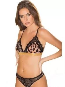 Bralette Microfibra Melífera Art. 1070 Estampado con Puntilla