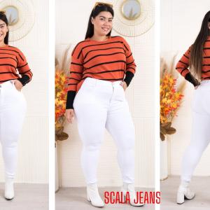Jeans Blanco Semi Chupin
