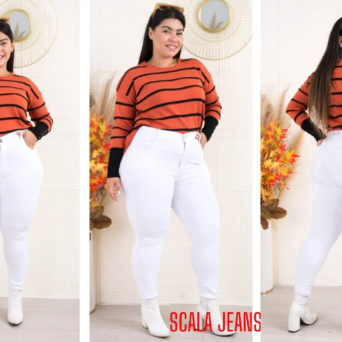Jeans Blanco Semi Chupin