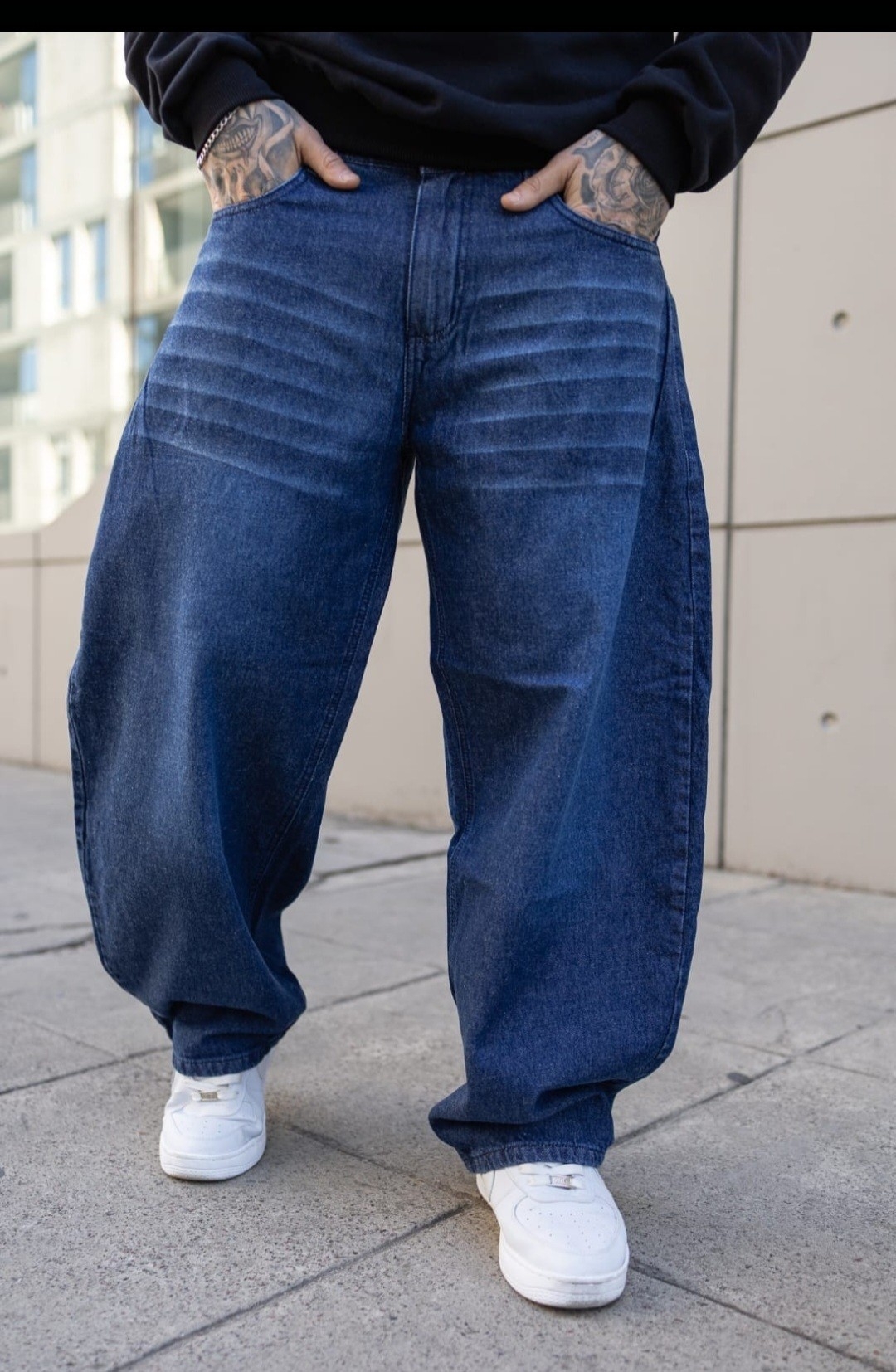 Jean Baggy Azul Oscuro Rígido - Imagen 2