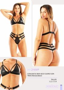 Conjunto Sexy Eco Cuero con Tiras Regulables. (art.2169/p)