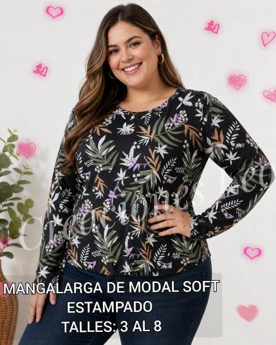 Manga Larga de Modal Soft Estampado