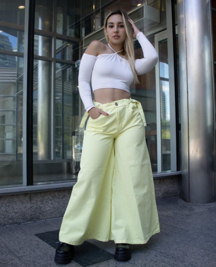 Jean Maxi Palazo Amarillo Regulador Dama - Imagen 1