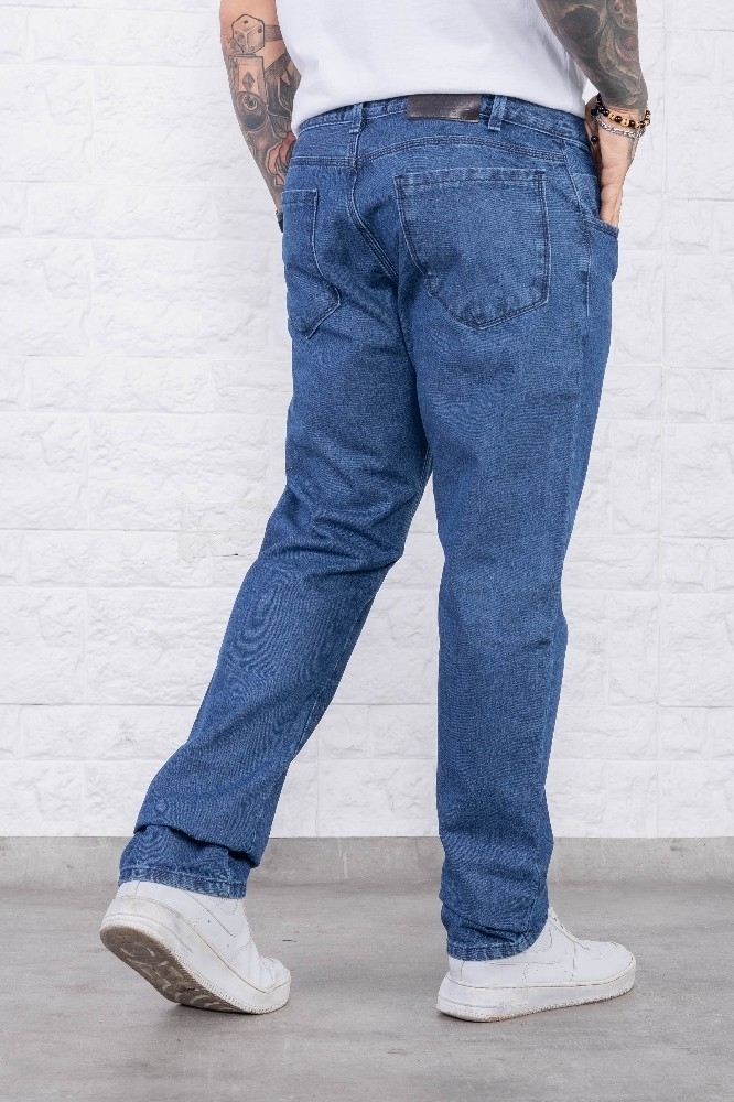 Jean Clásico Mom Recto Hombre Rígido Azul Nevado - Imagen 3