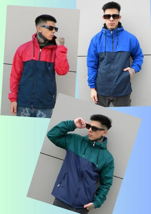 Rompeviento Bicolor con Piel Impermeable