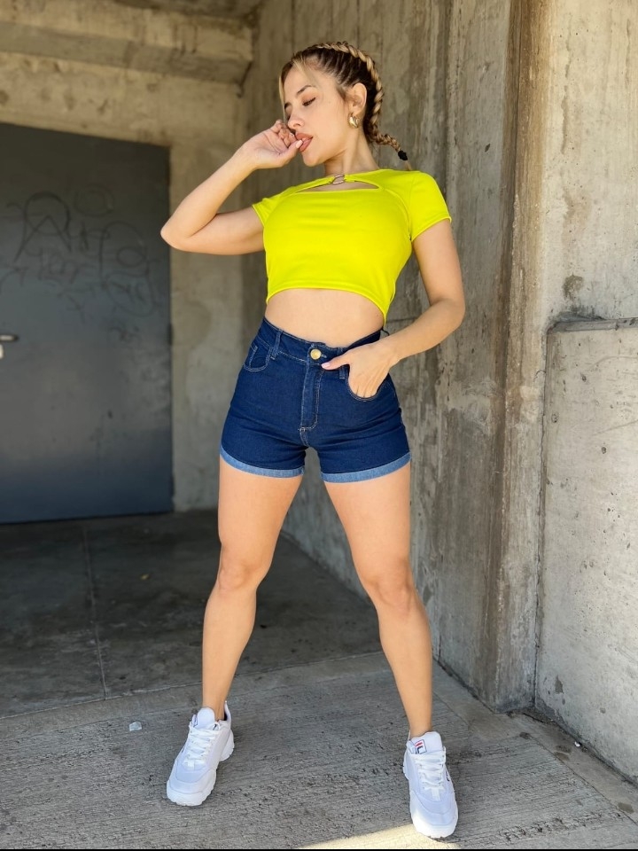 Short Azul Jean Dama Elástizados - Imagen 3