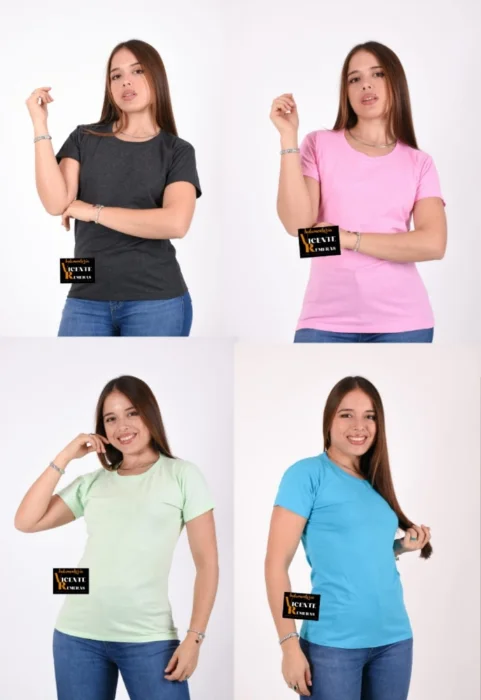 Remeras Lisas Dama Peinado Premium