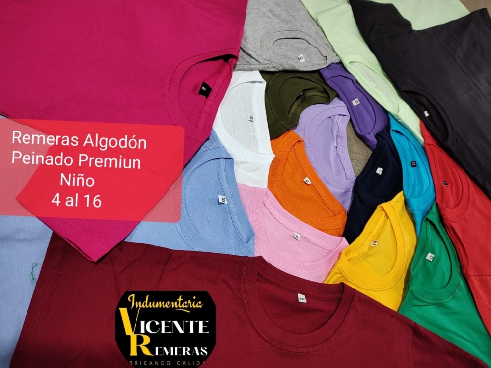Remeras Lisas Niño Cardado - Imagen 2