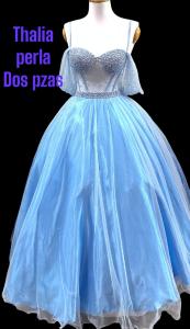 Vestido Quinceañera Dos Piezas Yuridia Mariposa/ Emma /- Thalia Perla - Miniatura 4