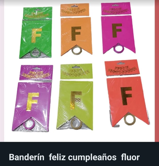 Banderin de Feliz Cumpleaños Flúor