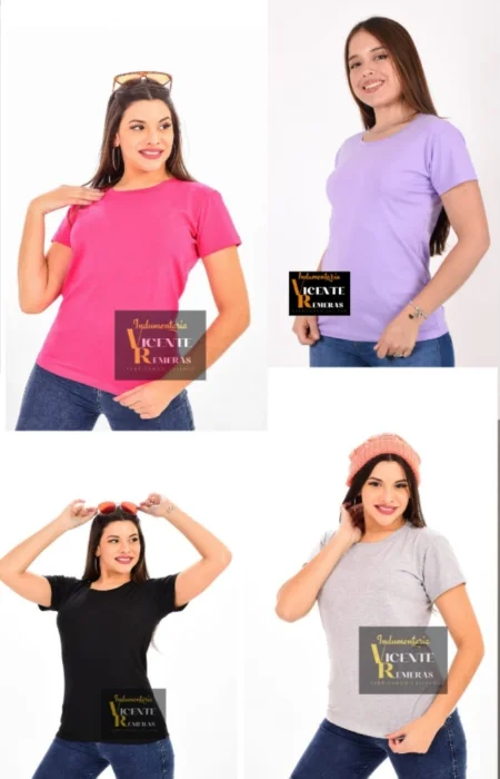 Remeras Lisas Dama Peinado Premium