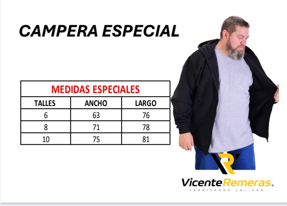 Camperas Lisas Talles Especiales - Imagen 5