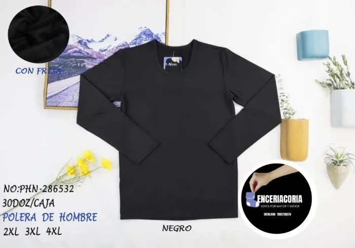 Camiseta Térmica  de Hombre Negro