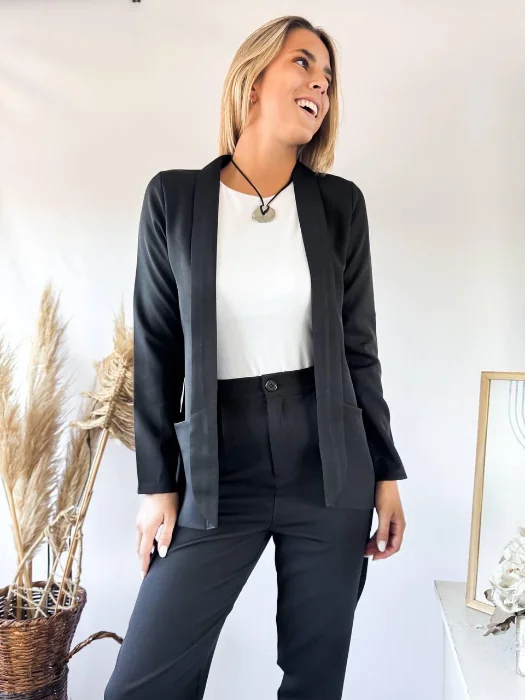 Blazer  Largo Sastrero Crepé