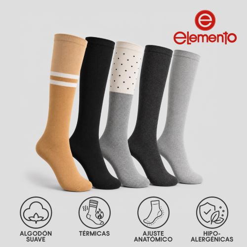 Medias Termicas Elemento Mujer X6