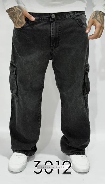 Baggy Cargo Jean Negro