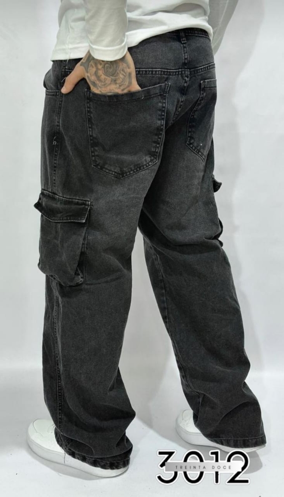 Baggy Cargo Jean Negro - Imagen 2