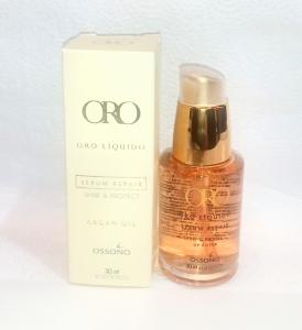 Ossono Oro Liquido Sérum Aceite de Argán Concentrado Nutrición Reparación Puntas 30ml