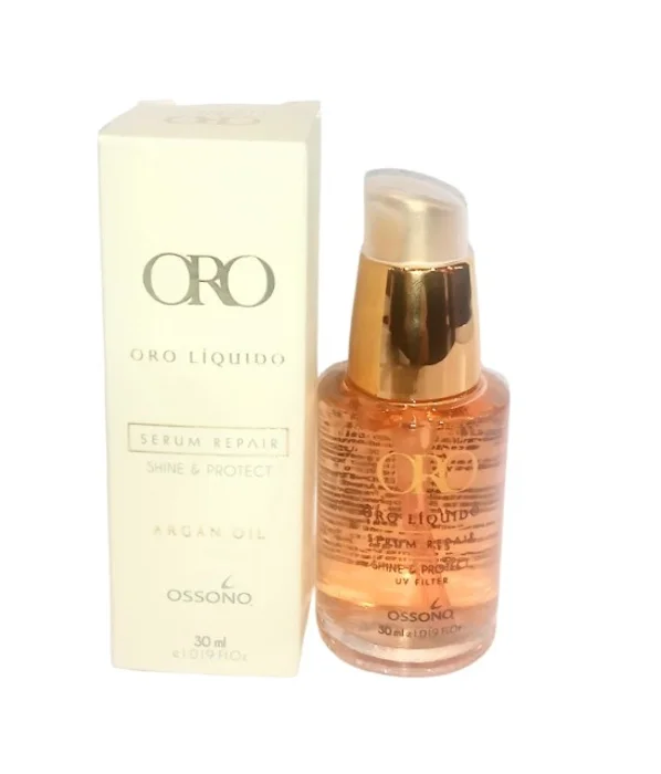 Ossono Oro Liquido Sérum Aceite de Argán Concentrado Nutrición Reparación Puntas 30ml