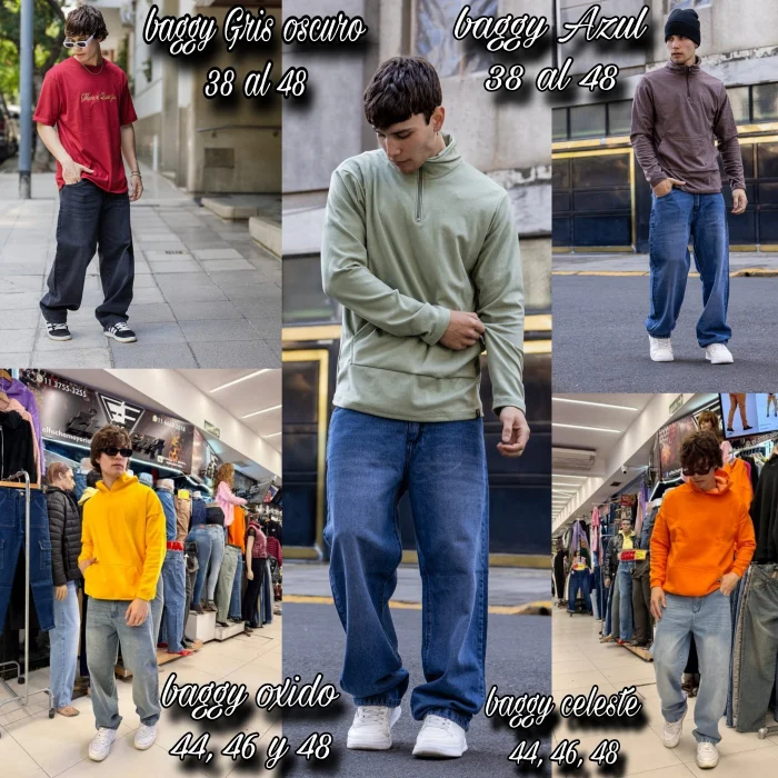Baggy de Jeans. Gris Oscuro, Oxido ,celeste  X Curva $22,000 X Mayor $23,000