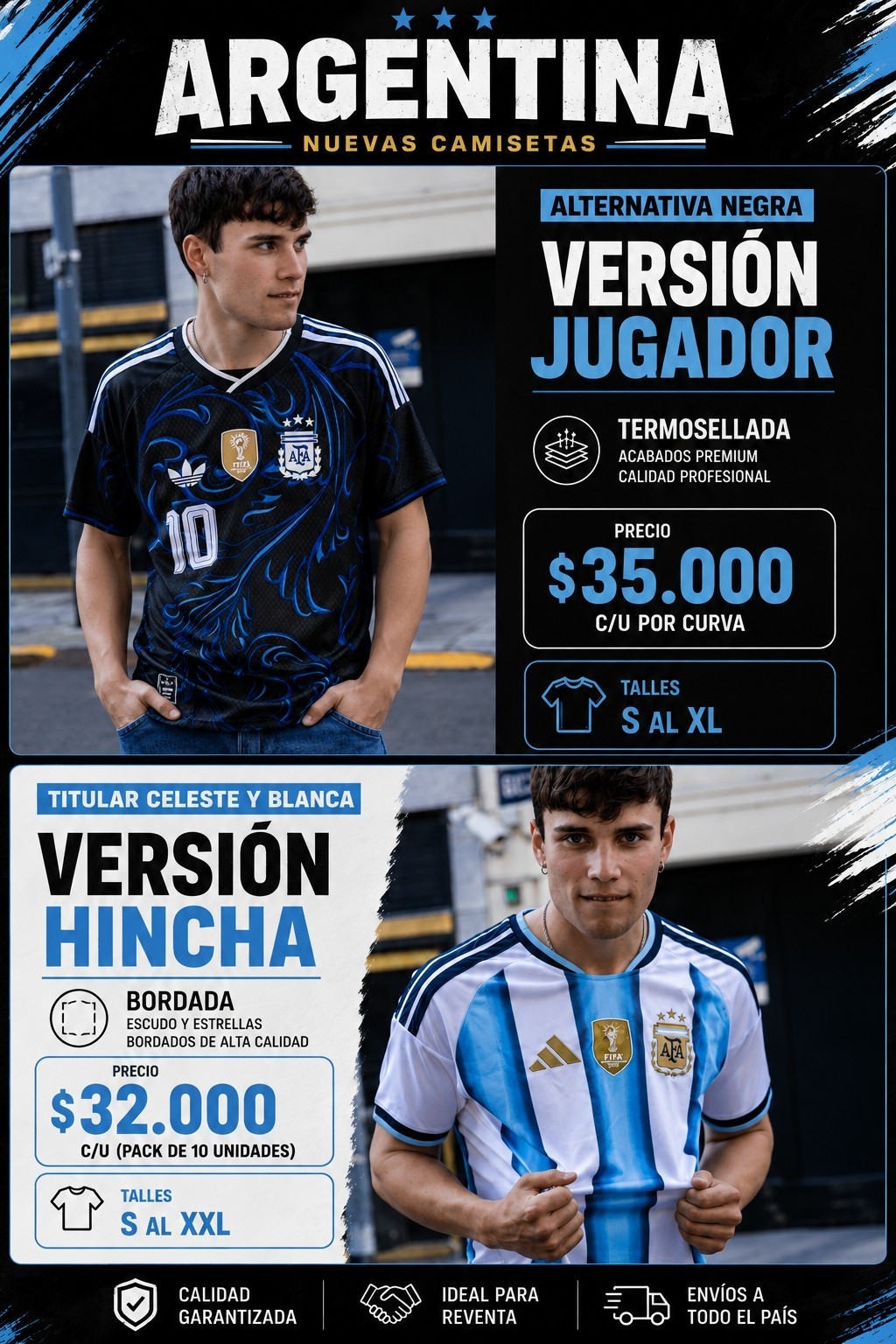 Camiseta Alternativa Calidad Jugador Termosellada por Pack de 10 a 35,000 C/u - Imagen 2
