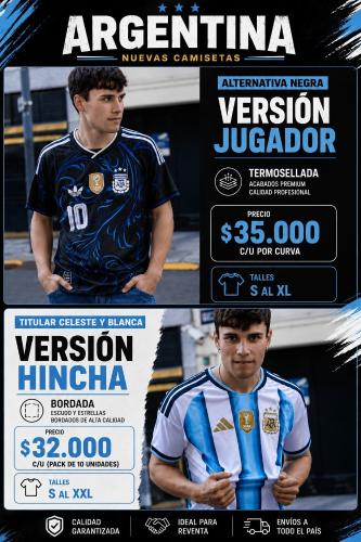 Camiseta Alternativa Calidad Jugador Termosellada por Pack de 10 a 35,000 C/u