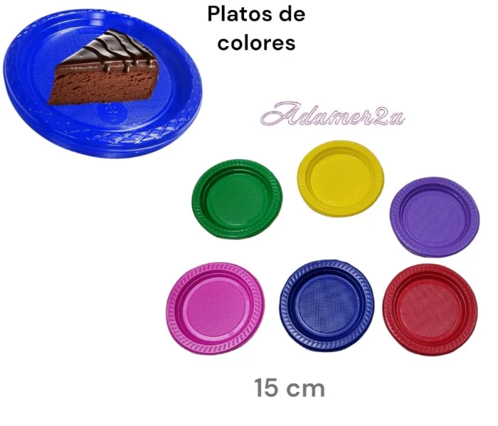 Platos de Colores X 10 Unidades Cotillón