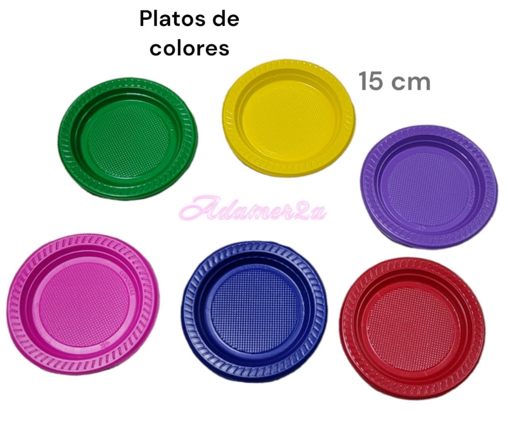 Platos de Colores X 10 Unidades Cotillón - Imagen 2