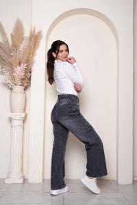 'art 423-6' Solo 36 al 46- Wide Leg Recortes + Negro Stone "trend" - Miniatura 6