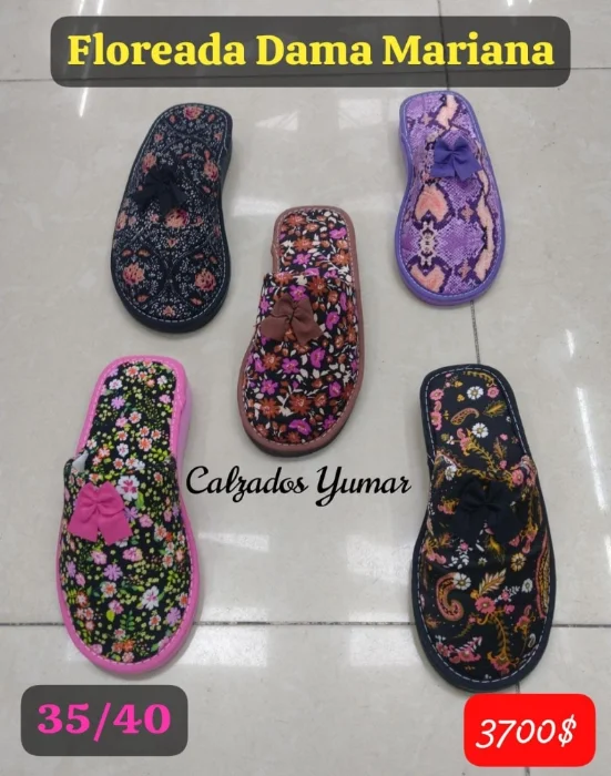 Pantuflas Dama Floreada Liquidación